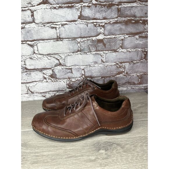 Rockport K52456 Brown Leather Casual Lace Up Casual Sneakers Men’s Sz 9M US/42EU